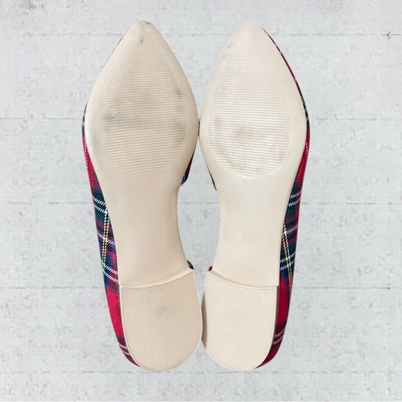 Isaac Mizrahi New York Amaya D'orsay Flat in Red Tartan Plaid Flats Size 9 1/2 - Picture 10 of 10